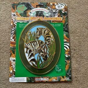 Hermitage Pottery African Wildlife Suncatcher Zebras 1996 *New*